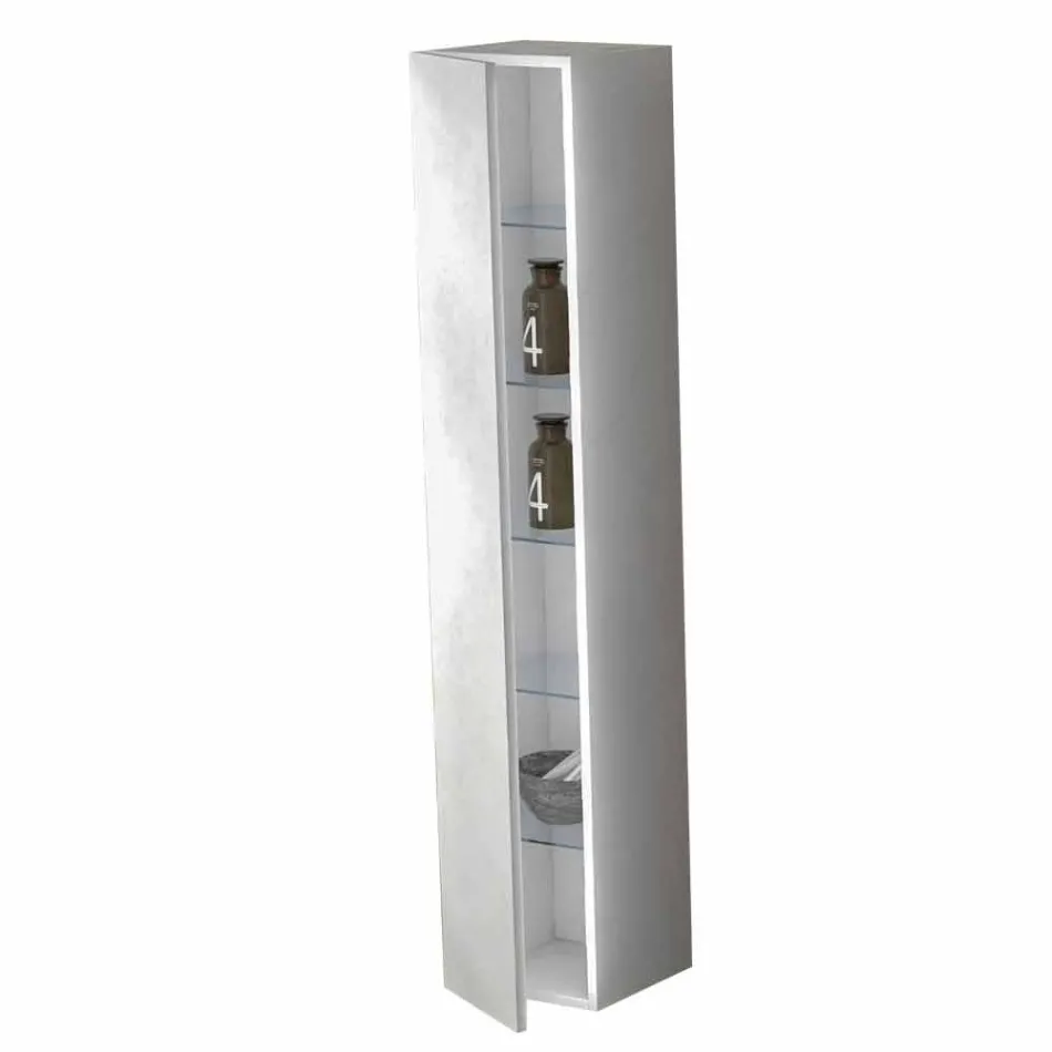 Mobile d'Arredo Bagno a Colonna 6 Ripiani con Anta in 4 Finiture - Antanta Viadurini