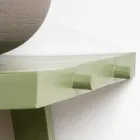 Mobile da Bagno a Terra con Finitura in Teak e Ripiano ampio Verde - Raomi Viadurini