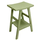 Mobile da Bagno a Terra con Finitura in Teak e Ripiano ampio Verde - Raomi Viadurini