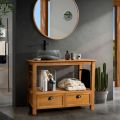 Mobile da Bagno da Terra Realizzato in Teak con Due Cassetti - Frangipani 