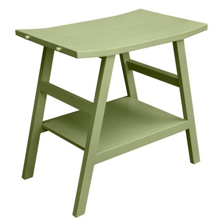 Mobile da Bagno Moderno con Ripiano Verde e Ganci Portasalviette - Crina Viadurini