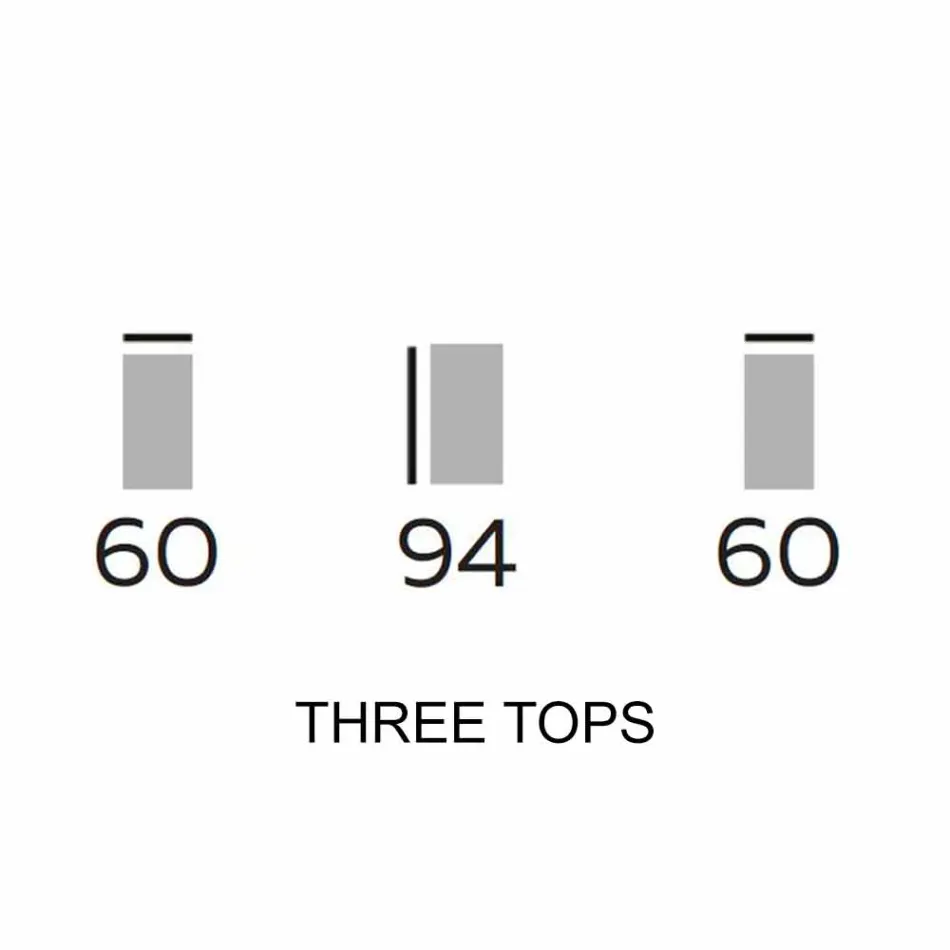 Mobile di Design in Legno con Ripiani Rotondi in Gres Made in Italy - Aspide Viadurini