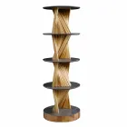 Mobile di Design in Legno con Ripiani Rotondi in Gres Made in Italy - Aspide Viadurini