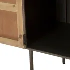 Mobile in Legno di Abete e Ferro Grigio con 3 Cassetti e 2 Ante - Cooper Viadurini