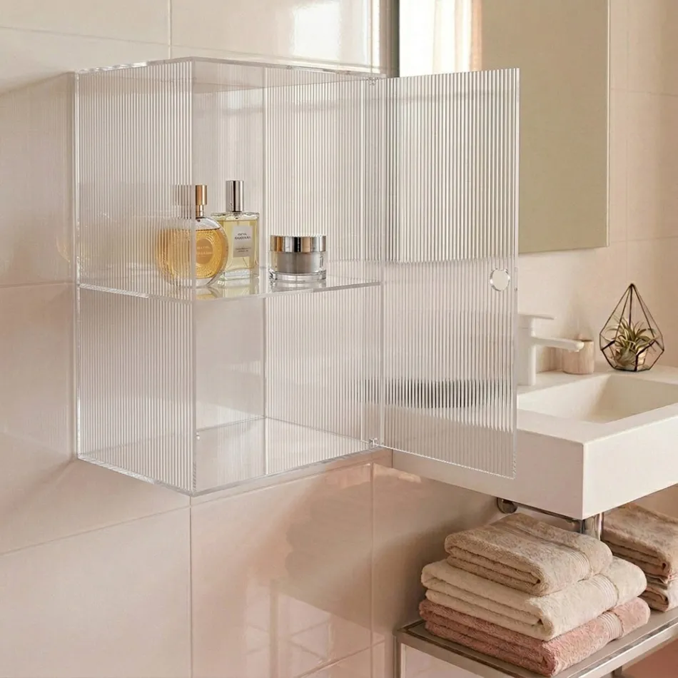 Mobile in Plexiglass da Parete Per Bagno in 4 Colori Made in Italy - Ligea Viadurini