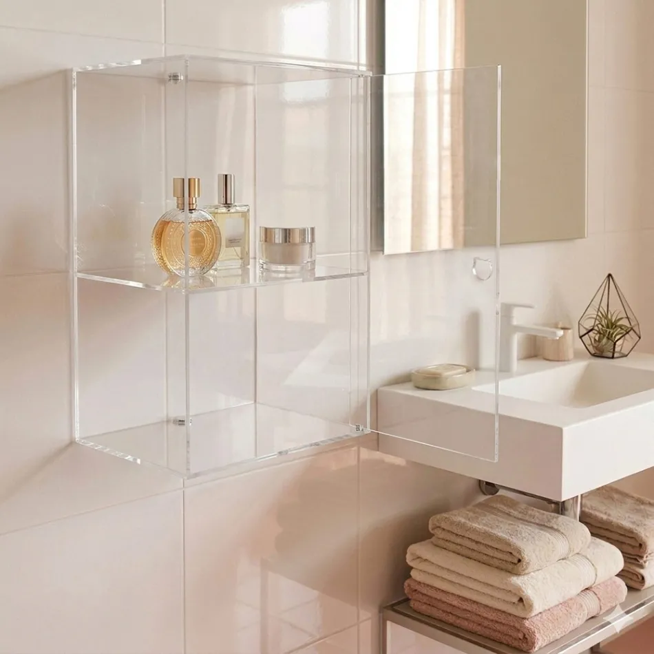 Mobile in Plexiglass da Parete Per Bagno in 4 Colori Made in Italy - Ligea Viadurini