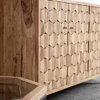 Mobile Madia in Legno Sheesham di Design a 4 Ante Homemotion - Fregene Viadurini