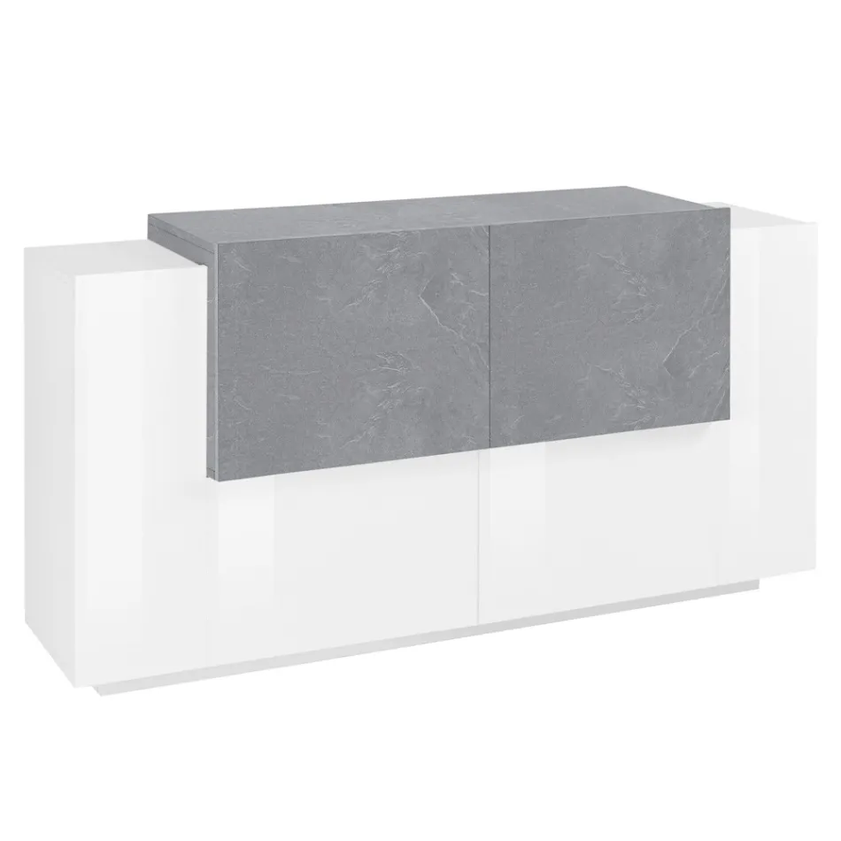 Mobile per Soggiorno 2 Ante e 2 Sportelli in Legno 2 Finiture - Theresse Viadurini