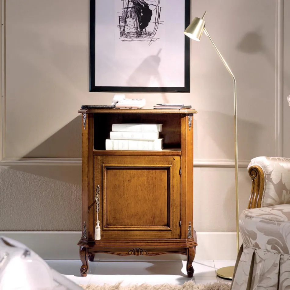 Mobile Porta Telefono Classico in Legno con Anta Made in Italy - Richard Viadurini