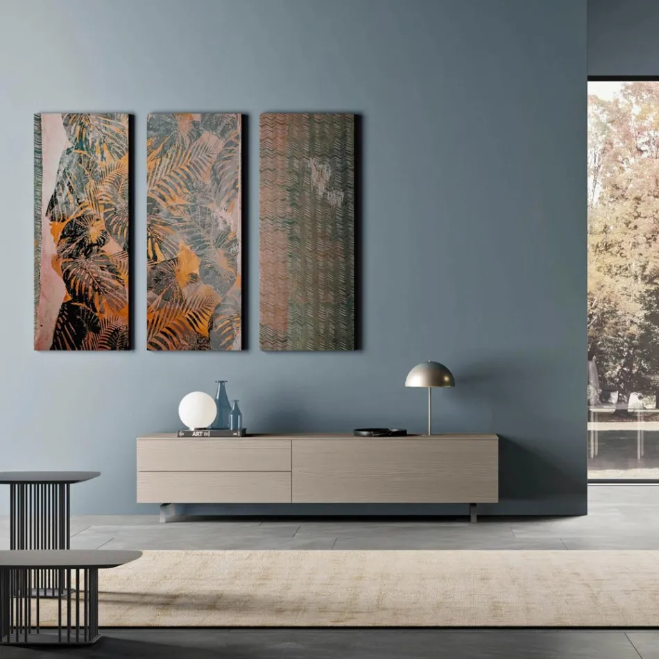 Mobile Porta TV Basso in Legno Ecologico 1 Anta e 2 Cassetti di Lusso - Bruno Viadurini