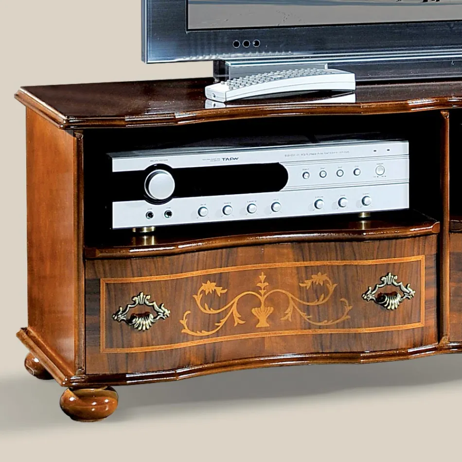 Mobile Porta Tv Classico in Legno di Noce di Lusso Made in Italy - Prince Viadurini