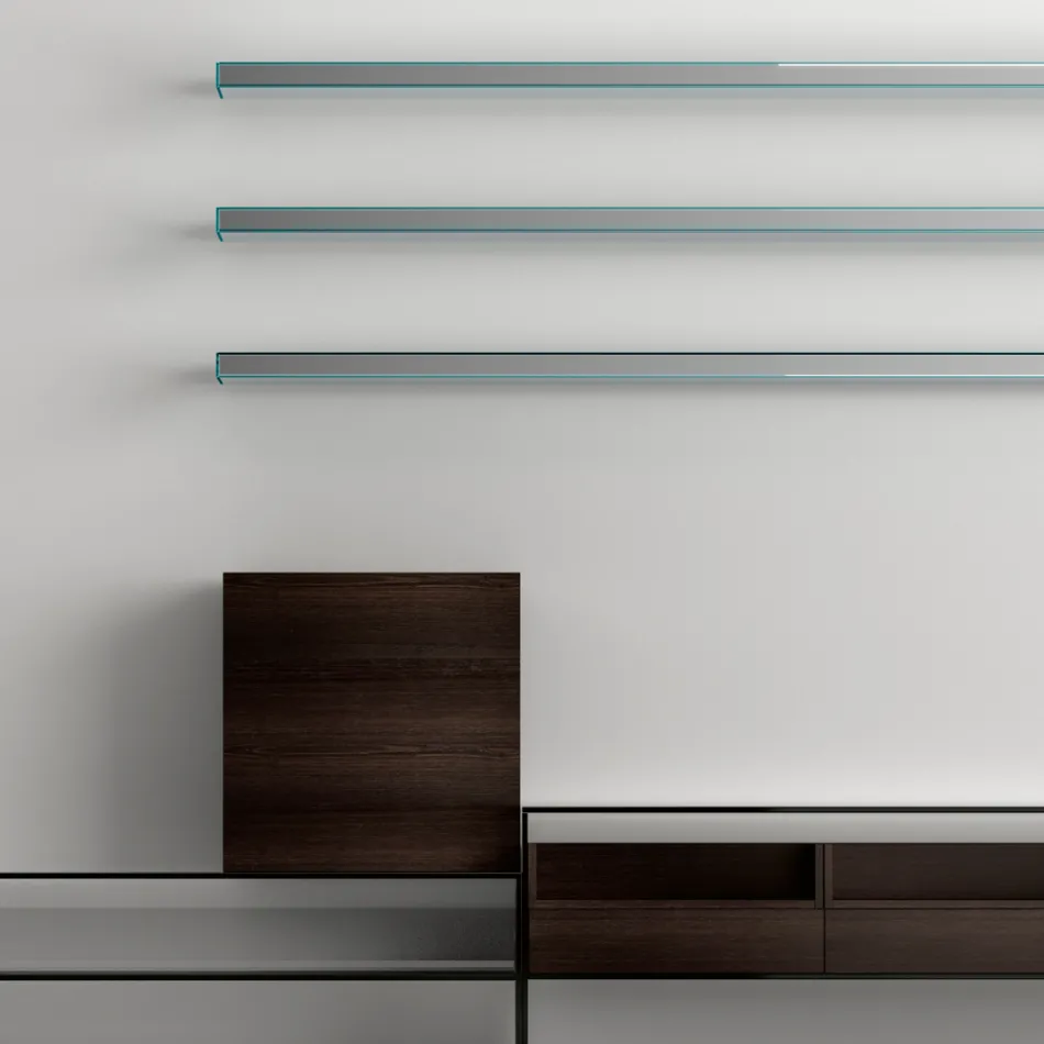 Mobile Porta Tv con 3 Mensole e Contenitore Battente Made in Italy - Roman Viadurini