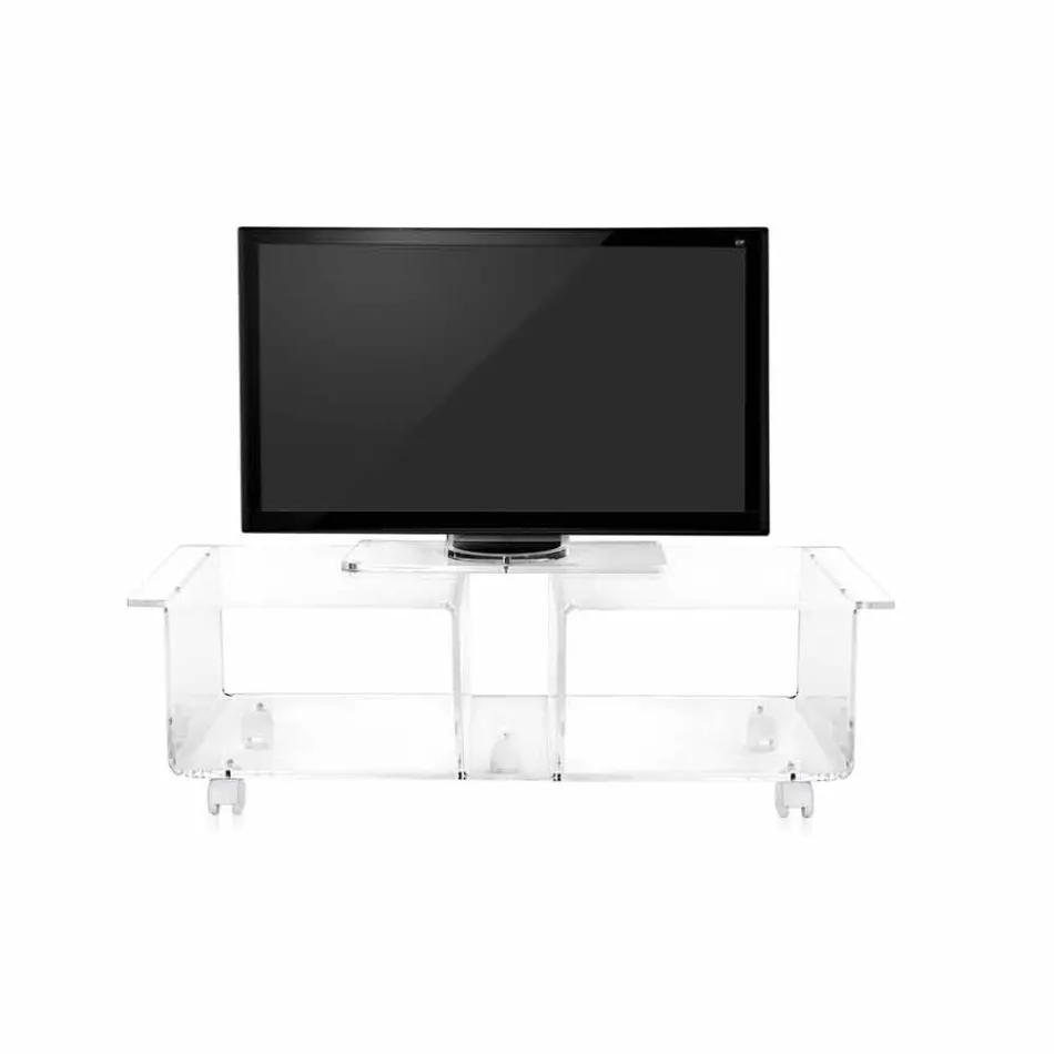 Mobile porta tv design moderno in plexiglass trasparente Mago Double Viadurini