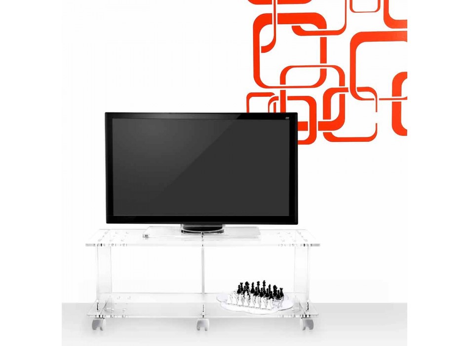 Mobile porta tv design moderno in plexiglass trasparente Mago Viadurini