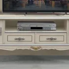Mobile Porta Tv di Lusso Legno Bianco e Argento Made in Italy - Cheverny Viadurini