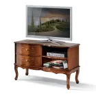 Mobile Porta Tv in Legno di Noce Stile Classico Made in Italy - Elegant Viadurini