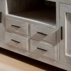 Mobile Porta Tv in Teak Massello con 2 Ante e 4 Cassetti - Kendo Viadurini