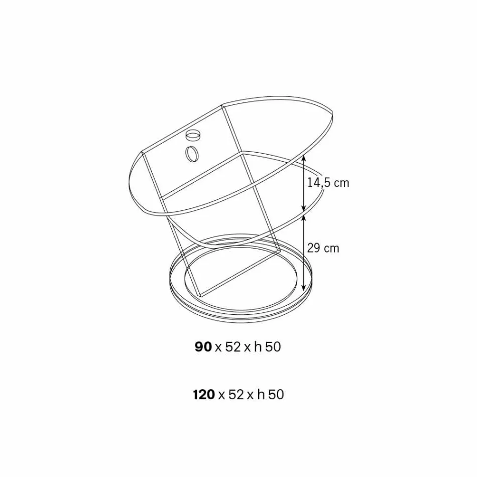Mobile Porta Tv in Vetro con Base Rotante e Ripiano 2 Dimensioni - Salemme Viadurini