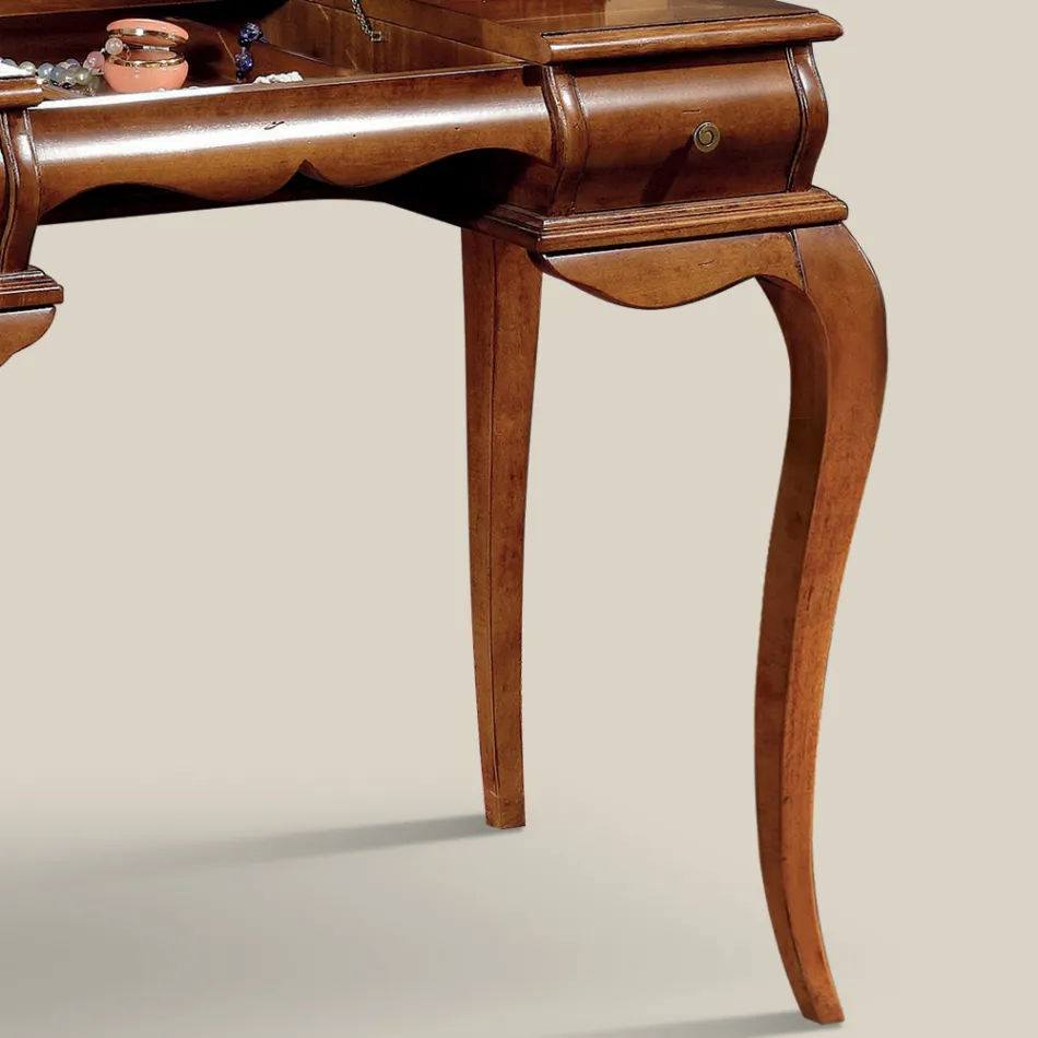 Mobile Toeletta Trucco Classica in Legno Noce Made in Italy - Hastings Viadurini