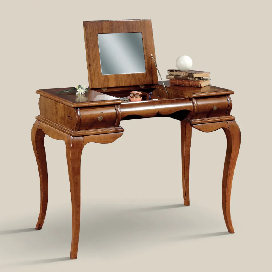 Mobile Toeletta Trucco Classica in Legno Noce Made in Italy - Hastings Viadurini