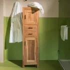 Mobiletto Bagno in Legno Teak Massello con 2 Ante e 2 Cassetti - Posillipo Viadurini