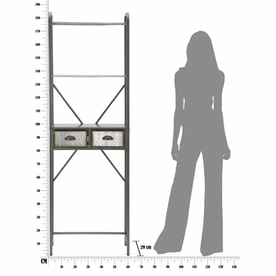 Mobiletto da Bagno Industrial di Design Moderno in Ferro - Pome Viadurini