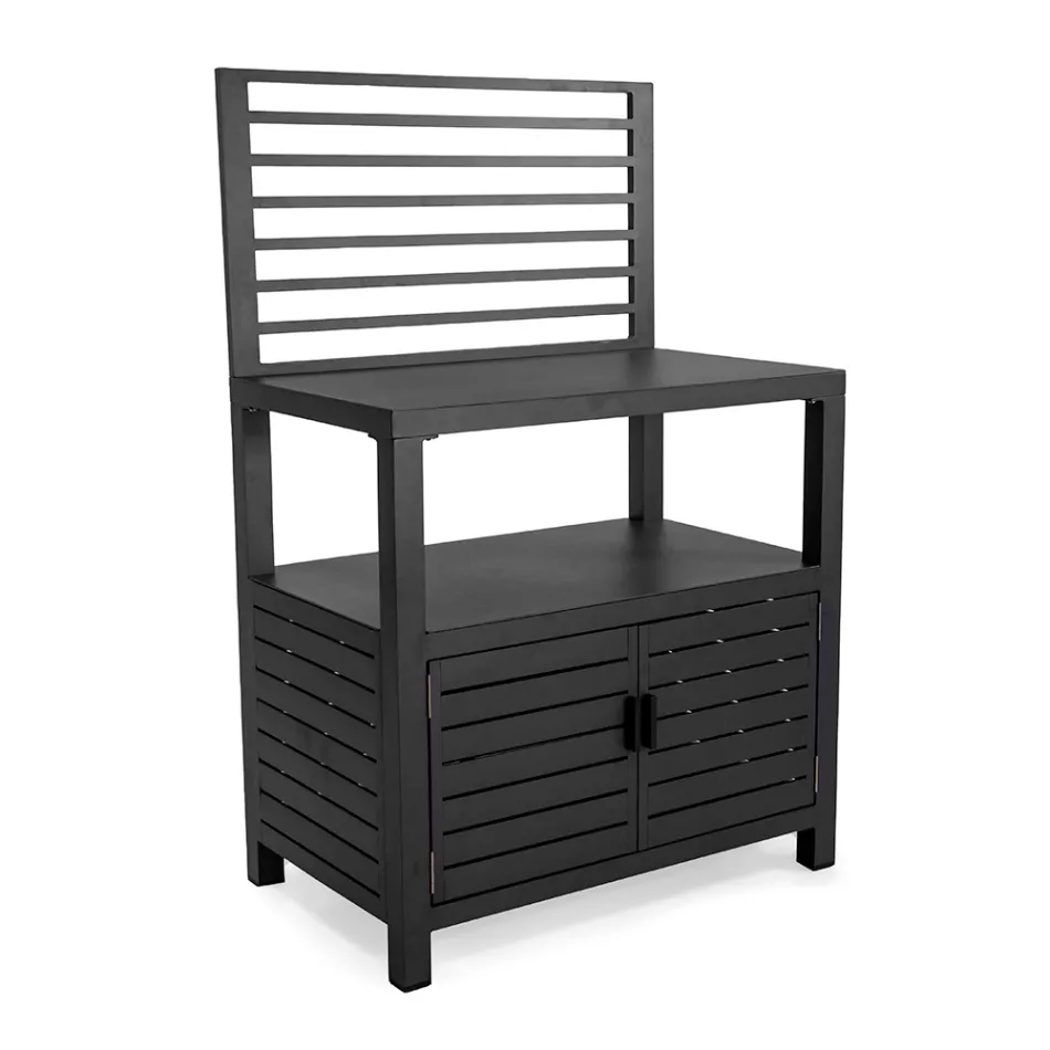 Mobiletto da Esterno in Alluminio con 2 Ante - Fotocamera Viadurini