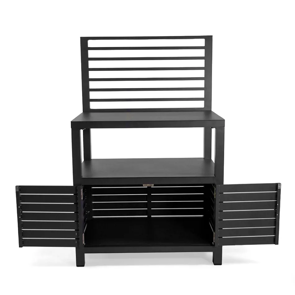 Mobiletto da Esterno in Alluminio con 2 Ante - Fotocamera Viadurini