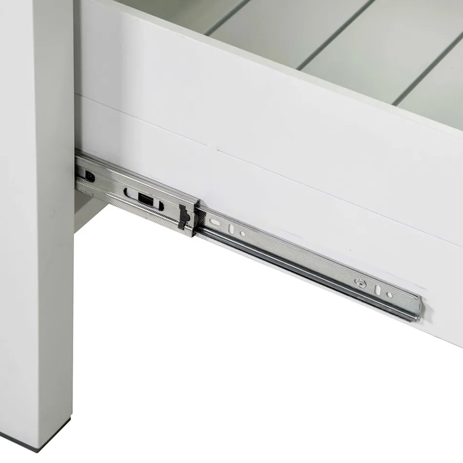 Mobiletto da Esterno in Alluminio con 2 Cassetti di Diverse Finiture - Hotel Viadurini