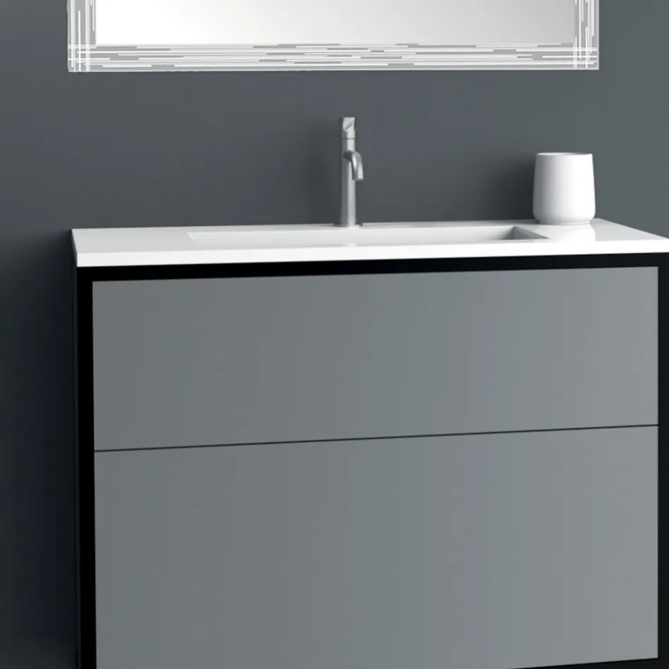 Mobili Arredo Bagno Design a Terra in Legno 90 cm di Lusso Made in Italy - Cizco Viadurini