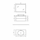 Mobili Bagno a Sospensione Base 2 Cassetti, Lavabo e Specchio, Pregiato - Renga Viadurini