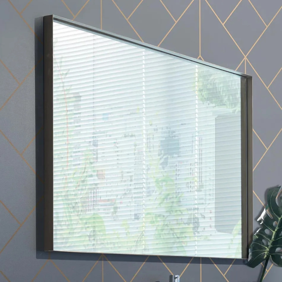 Mobili Bagno a Sospensione in Legno, Metallo e Ceramica L96 cm, Pregiati - Renga Viadurini