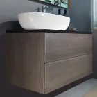 Mobili Bagno a Sospensione in Legno, Metallo e Ceramica L96 cm, Pregiati - Renga Viadurini