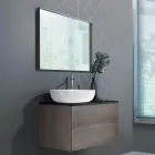 Mobili Bagno a Sospensione in Legno, Metallo e Ceramica L96 cm, Pregiati - Renga Viadurini
