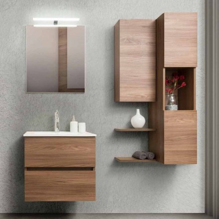 Mobili Bagno Sospesi di Design in Melaminico Olmo Noce – Becky Viadurini