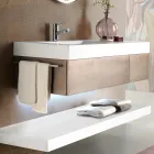 Mobili Bagno Sospesi in Metallo, Legno MDF e Stonelight Made in Italy - Renga Viadurini