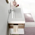 Mobili Bagno Sospesi in Metallo, Legno MDF e Stonelight Made in Italy - Renga Viadurini