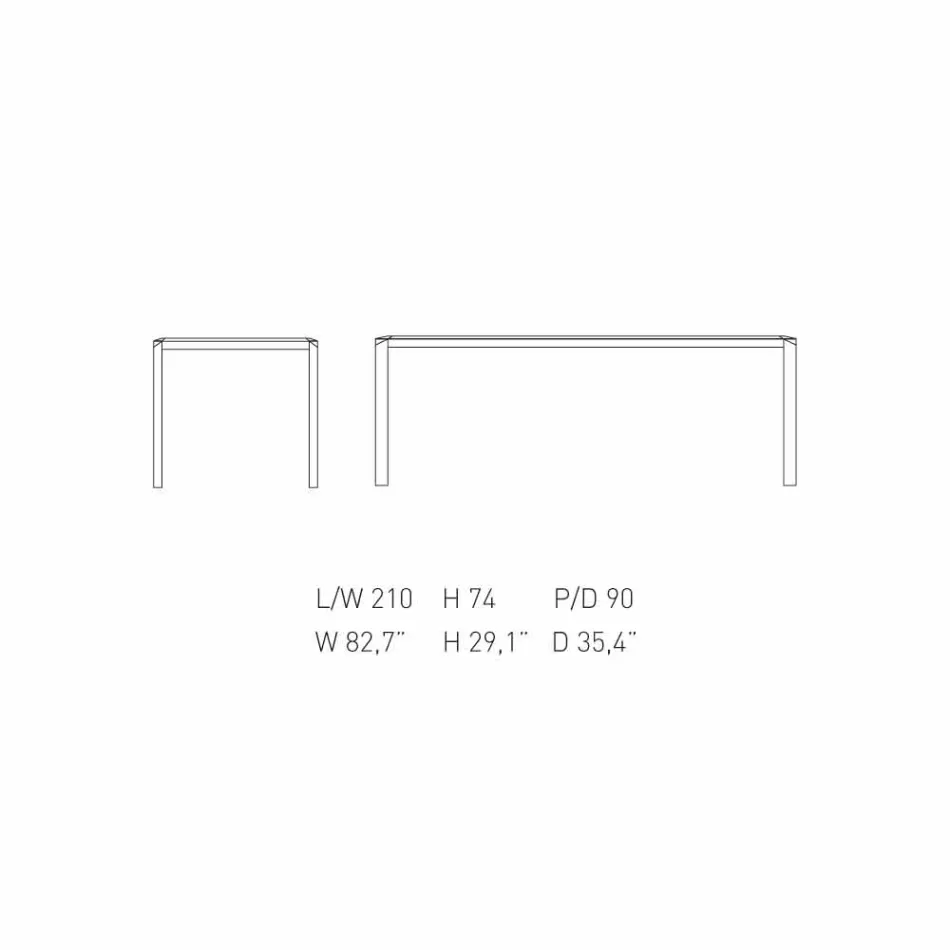 My Home Bebop tavolo di design marmo bianco H74xL210cm made in Italy Viadurini