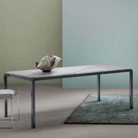 My Home Bebop tavolo di design marmo bianco H74xL210cm made in Italy Viadurini