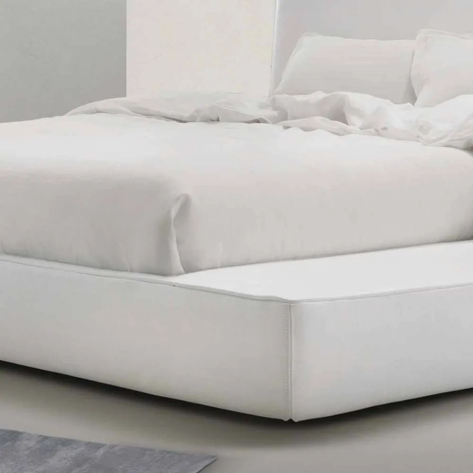 My Home Long Island letto matrimoniale in pelle imbottito made Italy Viadurini