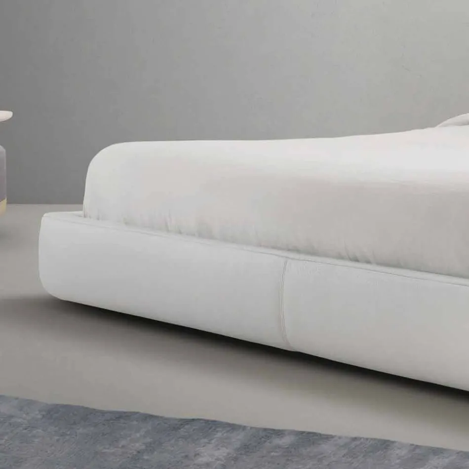 My Home Long Island letto matrimoniale in pelle imbottito made Italy Viadurini