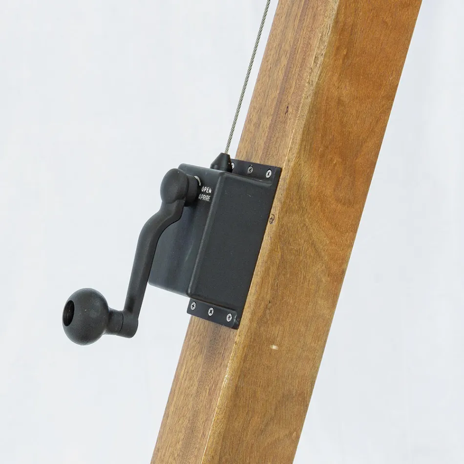 Ombrellone da Esterno in Legno e Poliestere Ecrù 3x4, Homemotion - Passmore Viadurini