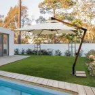 Ombrellone da Esterno in Legno e Poliestere Ecrù 3x4, Homemotion - Passmore Viadurini