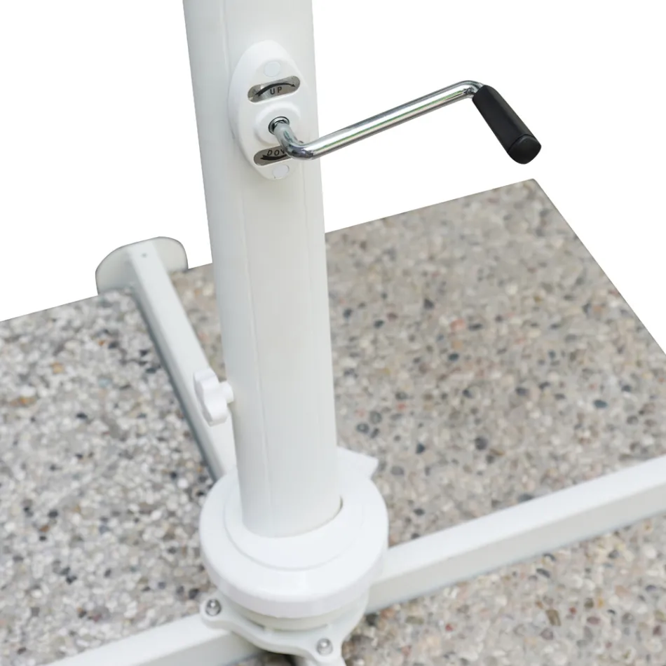 Ombrellone da Esterno in Poliestere con Struttura Alluminio Bianco - Zinica Viadurini