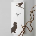 Orologio a Muro Bianco con Decori di Animali in Legno Design Moderno - Suspense
