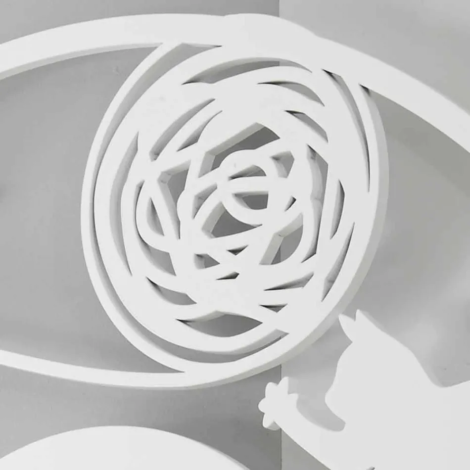 Orologio a Muro dal Design Grande Moderno Rotondo Colorato Decorato - Gatto Viadurini