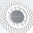 Orologio a Muro in Legno Bianco Design Floreale Grande e Moderno - Gerbera Viadurini