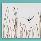 Orologio a Muro in Legno Bianco di Design Moderno Rettangolare - Filigrano Viadurini