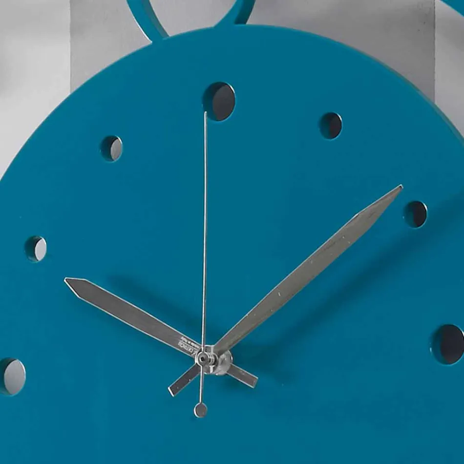 Orologio a Muro in Legno Design Grande Moderno Colorato Tondo - Infondoalmar Viadurini