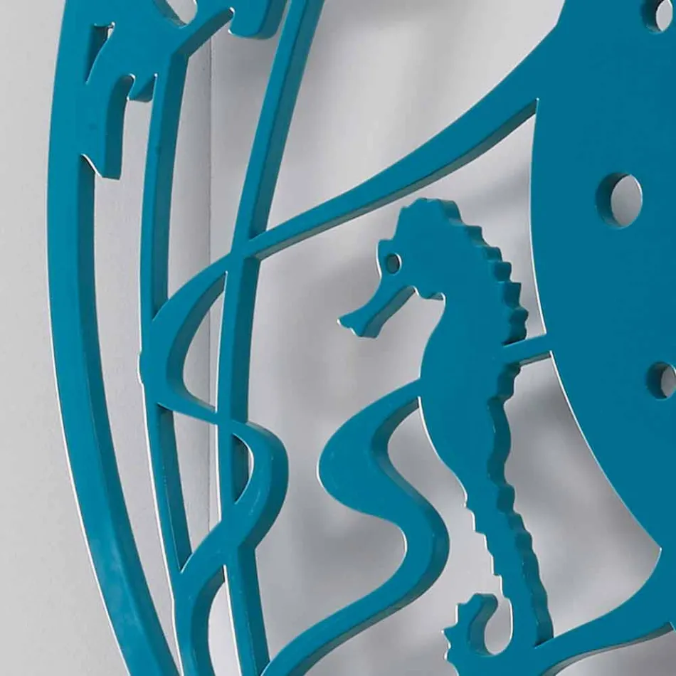 Orologio a Muro in Legno Design Grande Moderno Colorato Tondo - Infondoalmar Viadurini